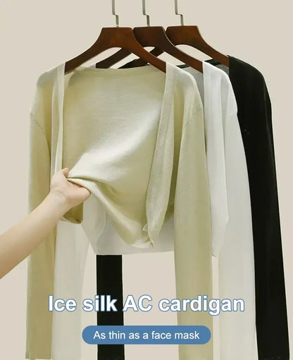 Sun Knit Cardigan Women's Thin Ice Silk Coat